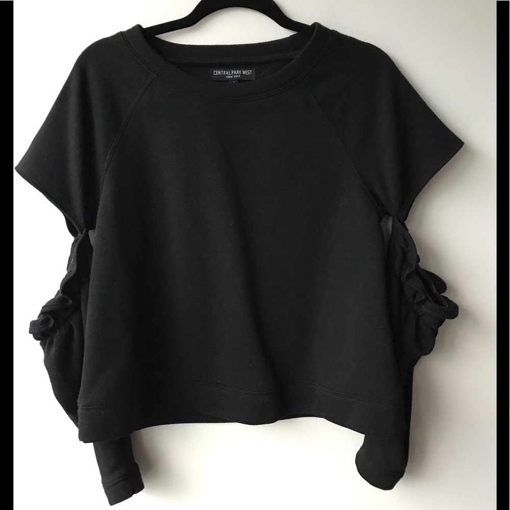 cropped elbow cutout jacket
